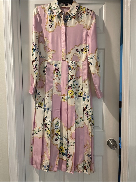 Tory Burch Dresses & Skirts - Tory Burch Silk Midi Dress In Pink Porcelain Floral